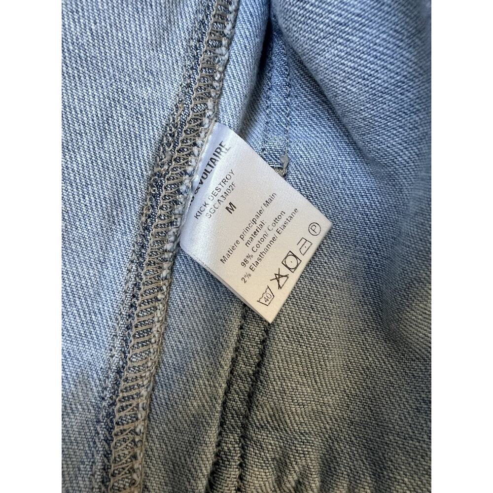 ZADIG & VOLTAIRE Kick Destroy Zip Jacket Jacket Patchwork Pockets Womens Size M - Picture 4 of 8